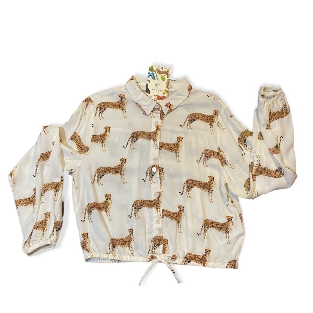 Girls Cheetah Print Blouse